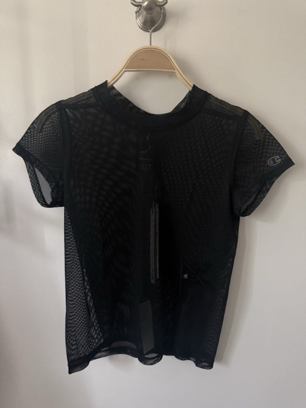 Rick Owens X Champion Women's Small Level Tee Sheer Mesh Black Medium NWT